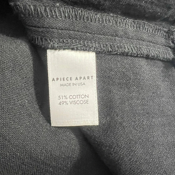 Apiece Apart‎ One Shoulder Dress Asymmetric Cape Sleeve Cotton Black Size US 6 - Picture 12 of 12